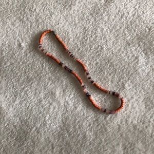 Vintage coral coloured shell bead necklace